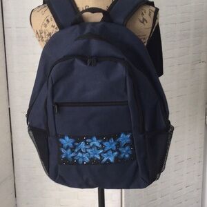 Blue Backpack with Floral Design NWOT
